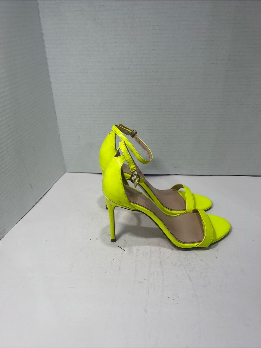 Jessica Simpson Neon Yellow Ankle-Strap Stiletto Sandals